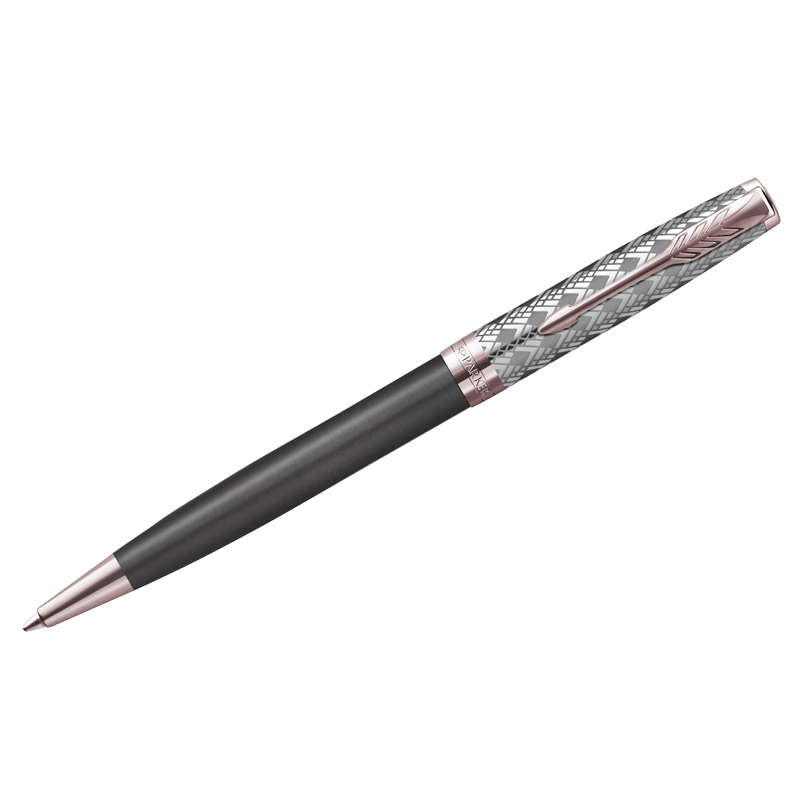 Ручка шариковая Parker Sonnet Premium Metal&Grey PGT черная, 1,0мм, поворот., подарочная упаковка