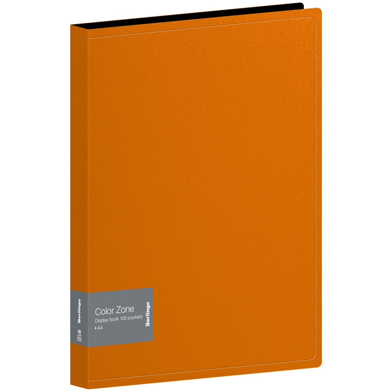 Папка со 100 вкладышами Berlingo Color Zone, 30мм, 1000мкм, оранжевая