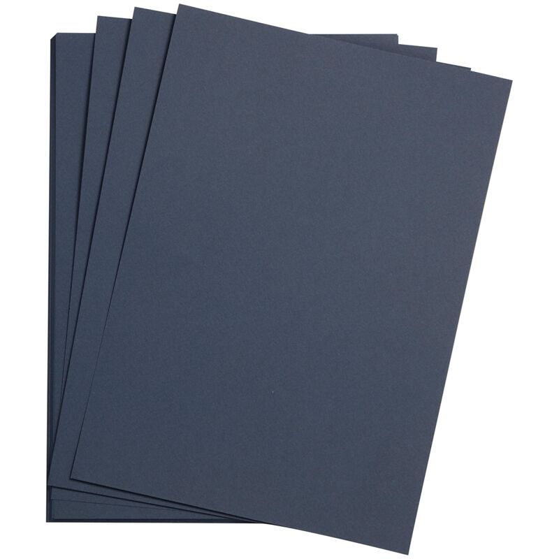 Цветная бумага 500*650мм., Clairefontaine Etival color, 24л., 160г/м2, темно-синий, легкое зерно, хлопок