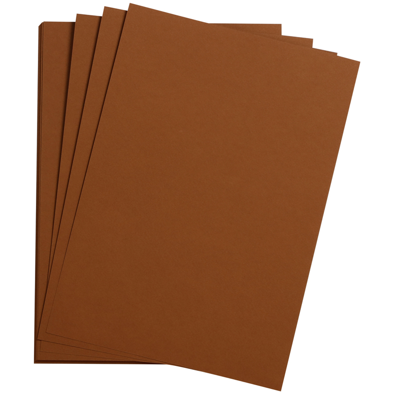 Цветная бумага 500*650мм., Clairefontaine Etival color, 24л., 160г/м2, коричневый, легкое зерно, хлопок