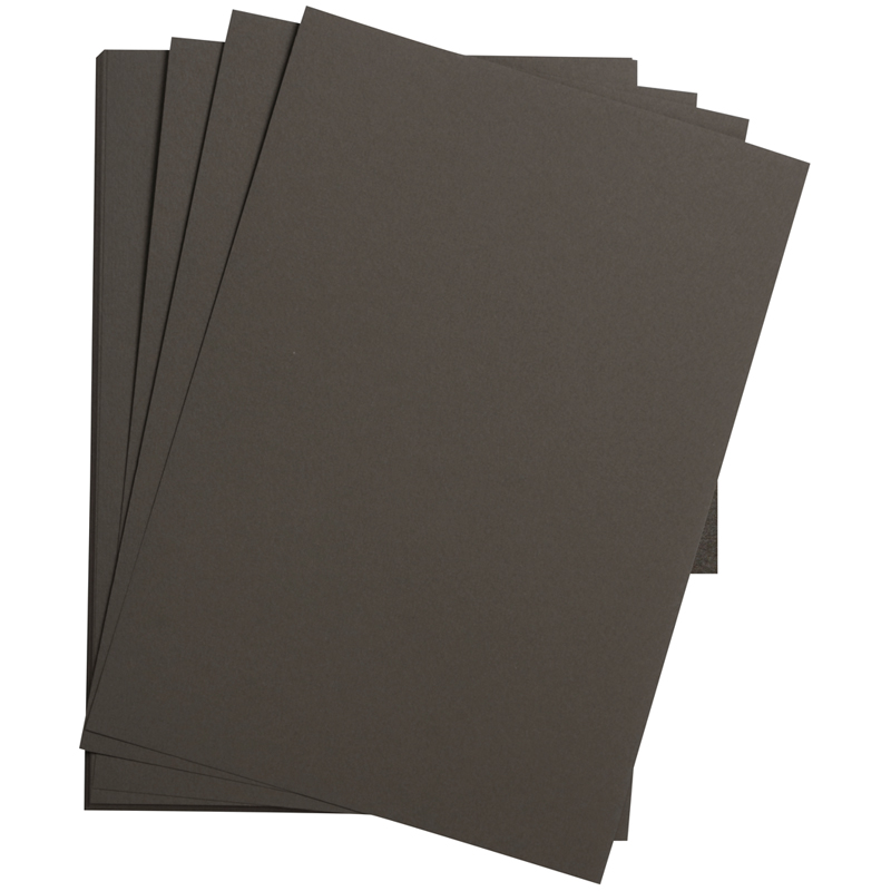 Цветная бумага 500*650мм., Clairefontaine Etival color, 24л., 160г/м2, антрацит, легкое зерно, хлопок
