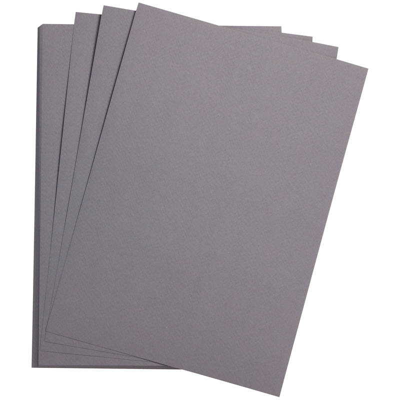 Цветная бумага 500*650мм., Clairefontaine Etival color, 24л., 160г/м2,темно-серый, легкое зерно, хлопок