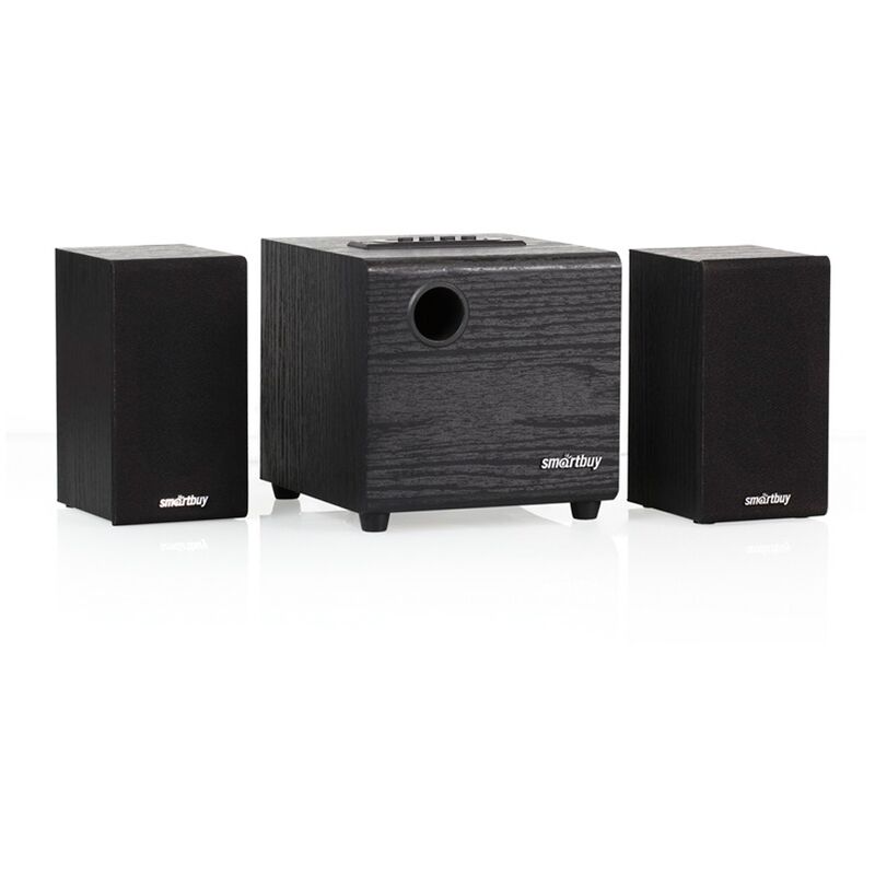 Колонки Smartbuy Sparta, 2*2W+Subwoofer 8W, деревянный корпус, FM, MP3, USB, SD, черный