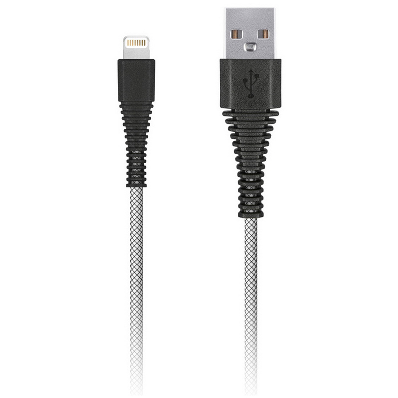 Кабель Smartbuy Сarbon, USB2.0 (A) - Lightning(M), для Apple, экстрапрочный, 2A output, 2м, белый