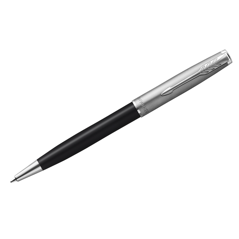 Ручка шариковая Parker Sonnet Sand Blasted Metal&Black Lacquer черная, 1,0мм, поворот., подарочная упаковка