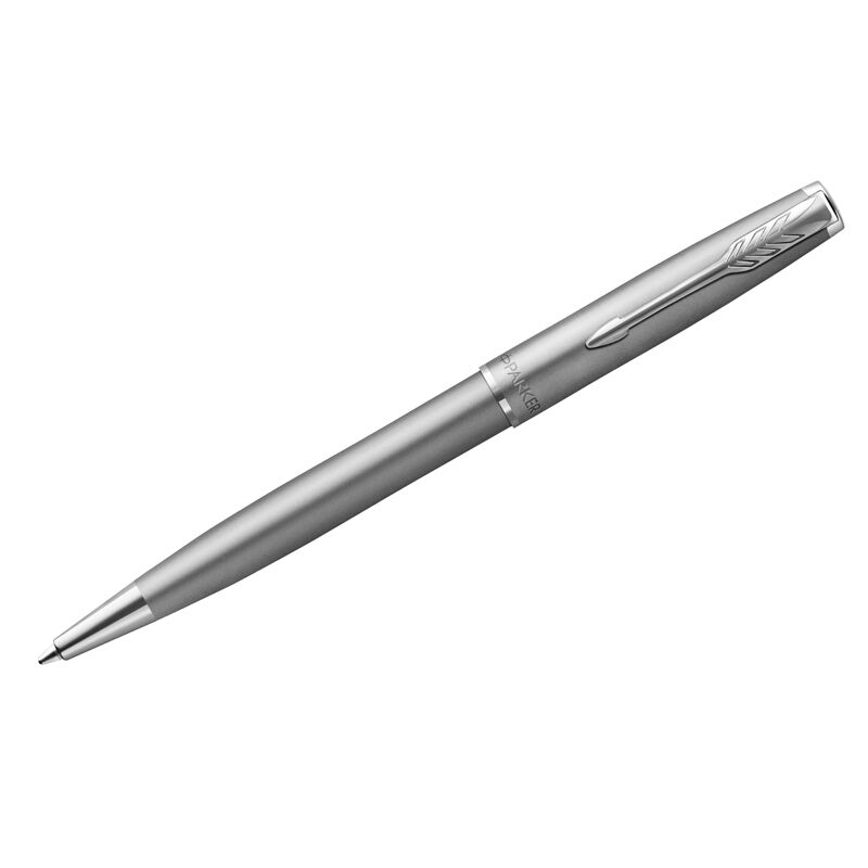 Ручка шариковая Parker Sonnet Sand Blasted Stainless Steel черная, 1,0мм, поворот., подарочная упаковка