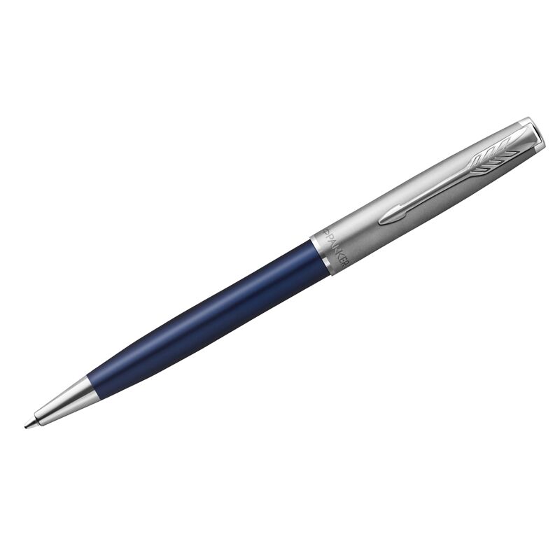 Ручка шариковая Parker Sonnet Sand Blasted Metal&Blue Lacquer черная, 1,0мм, поворот., подарочная упаковка