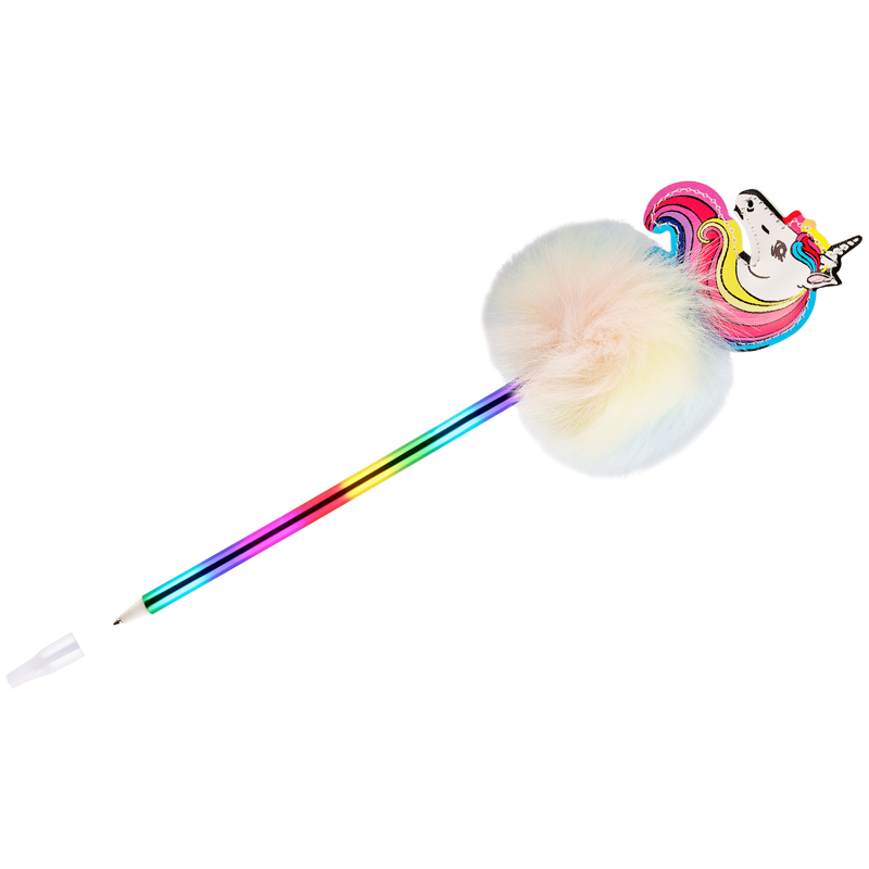 Ручка шариковая MESHU Rainbow Unicorn синяя, 0,7мм, корпус ассорти