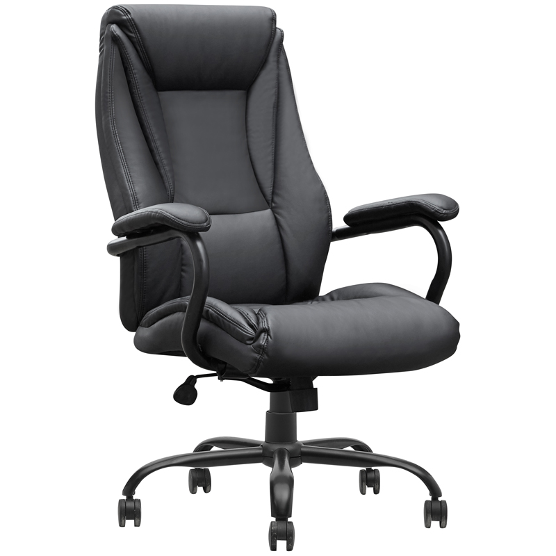 Кресло руководителя Helmi HL-ES10 Stable, повышенной прочности, экокожа черная, до 250кг
