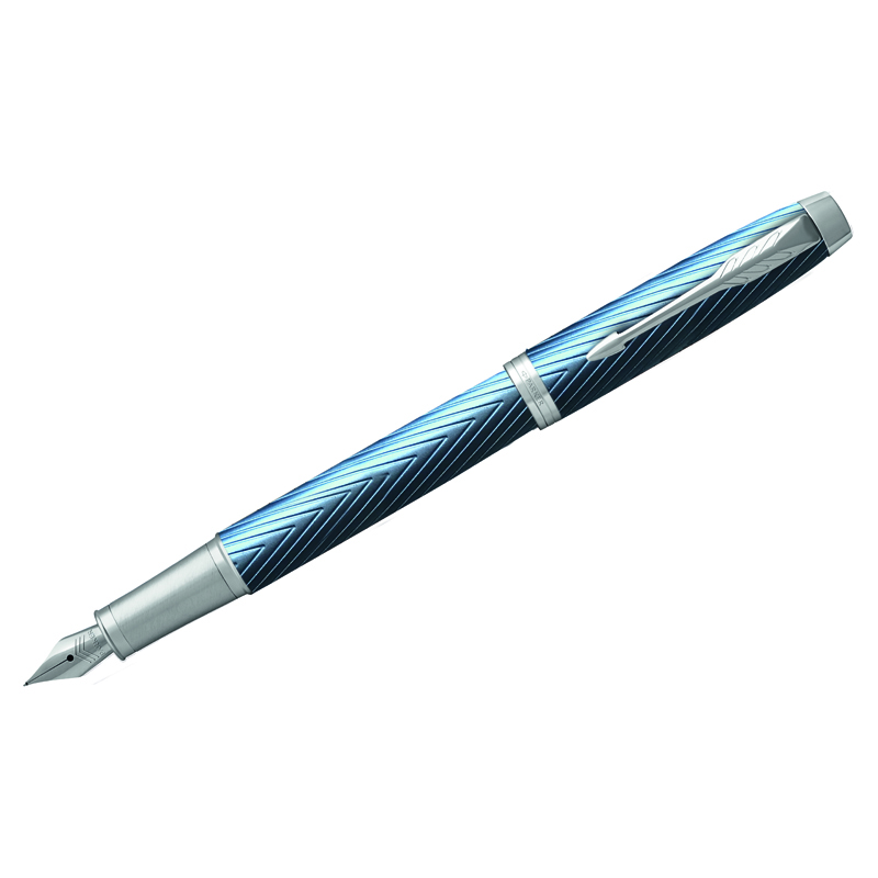 Ручка перьевая Parker IM Premium Blue Grey GT синяя, 0,8мм, подарочная упаковка