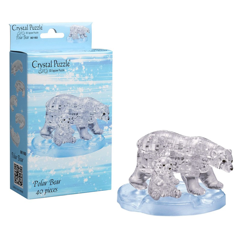 Пазл 3D Crystal puzzle Два белых медведя, картонная коробка
