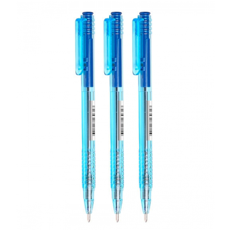 Ручка шариковая автоматическая Стамм, синяя, 0,7мм, тонированный корпус