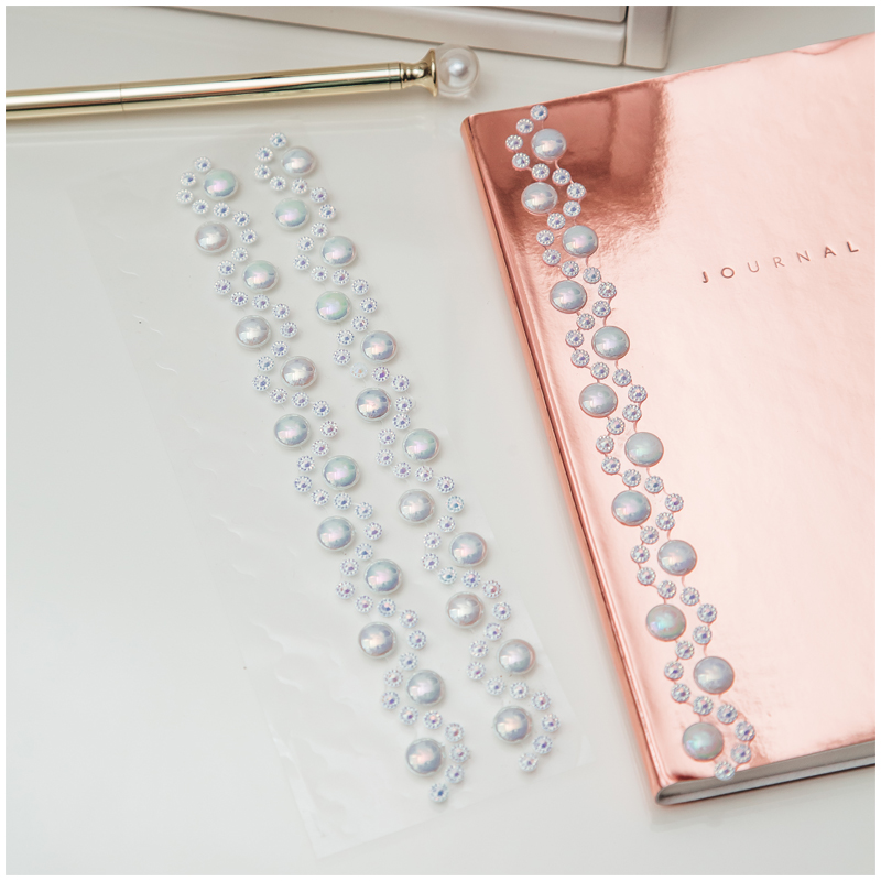Наклейки акриловые MESHU White pearls, 25*7см