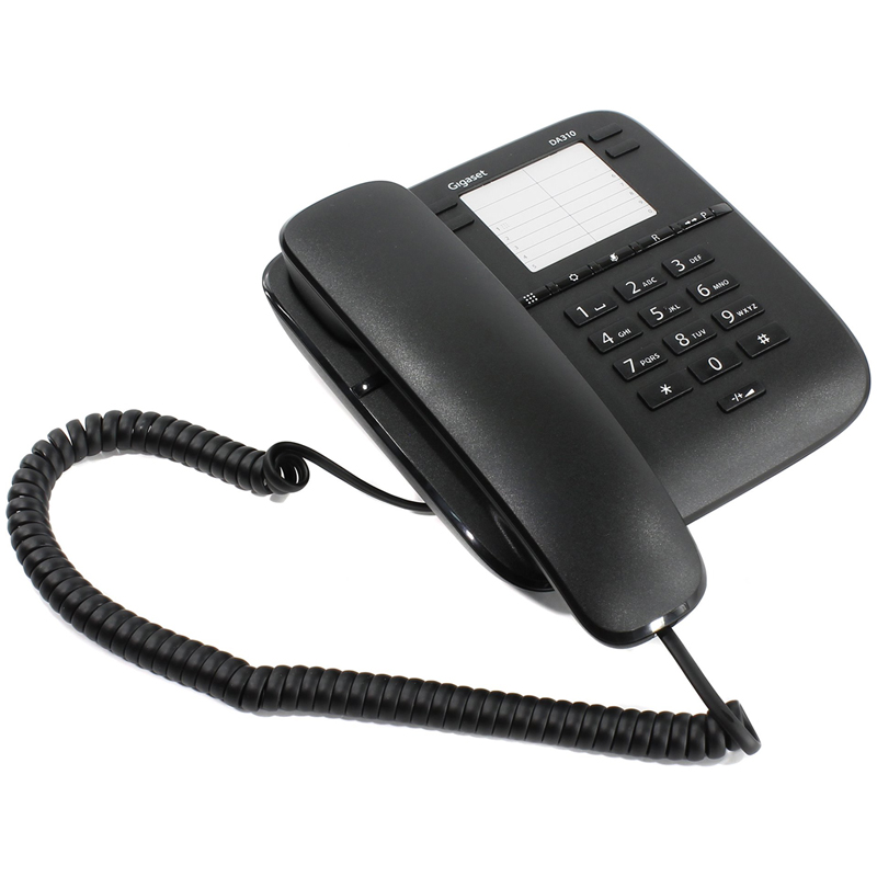 Телефон проводной Gigaset DA310, повторный набор, черный