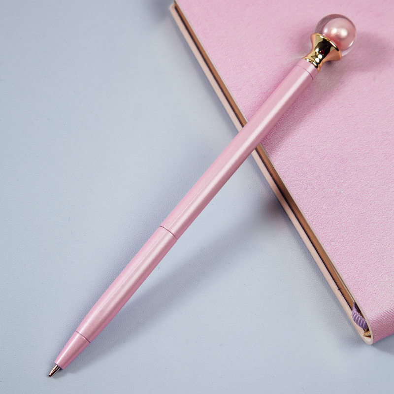 Ручка шариковая автоматическая MESHU Pink pearl синяя, 1,0мм