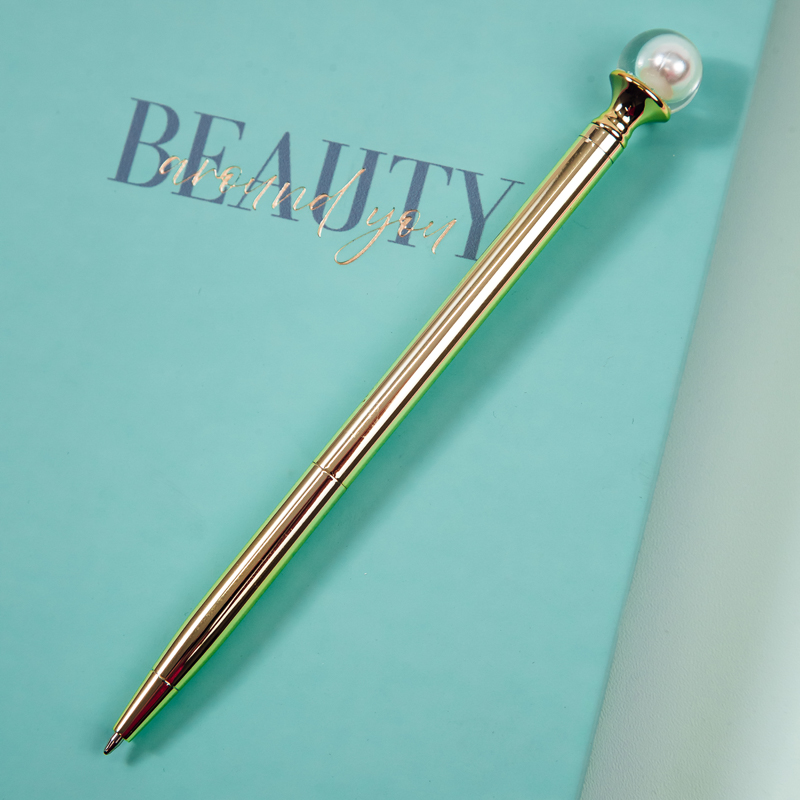 Ручка шариковая автоматическая MESHU White pearl синяя, 1,0мм