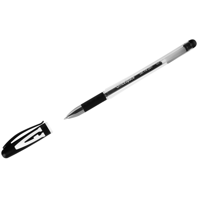 Ручка гелевая OfficeSpace A-Gel черная, 0,5мм, грип
