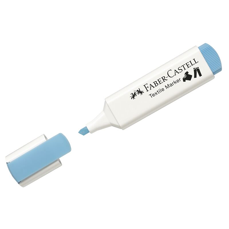 Маркер перманентный для ткани Faber-Castell Textile голубой, 1-5мм