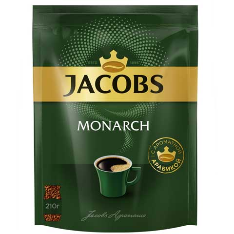 Кофе растворимый Jacobs Monarch сублимированный, мягкая упаковка, 210г