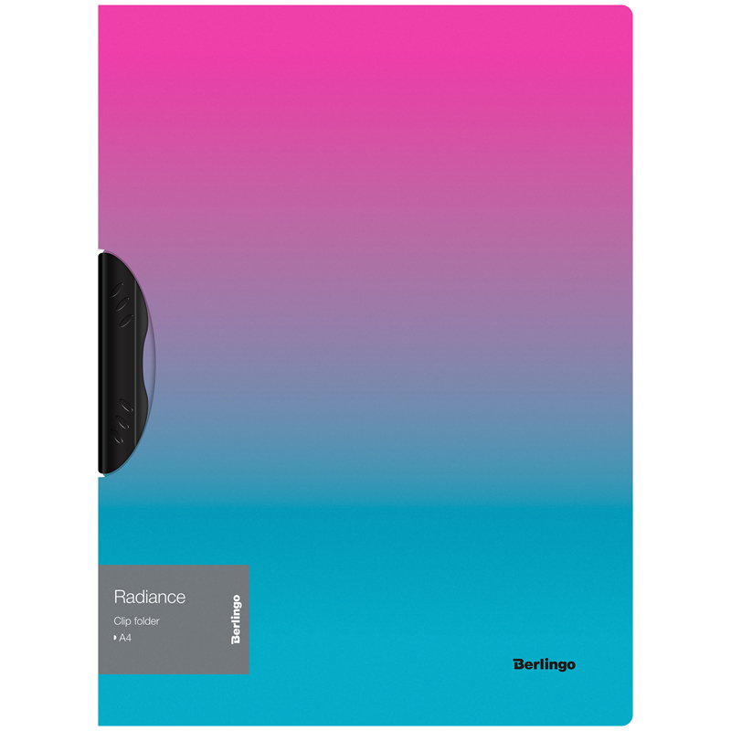Папка с пластиковым клипом Berlingo Radiance А4, 450 мкм, розовый/голубой градиент