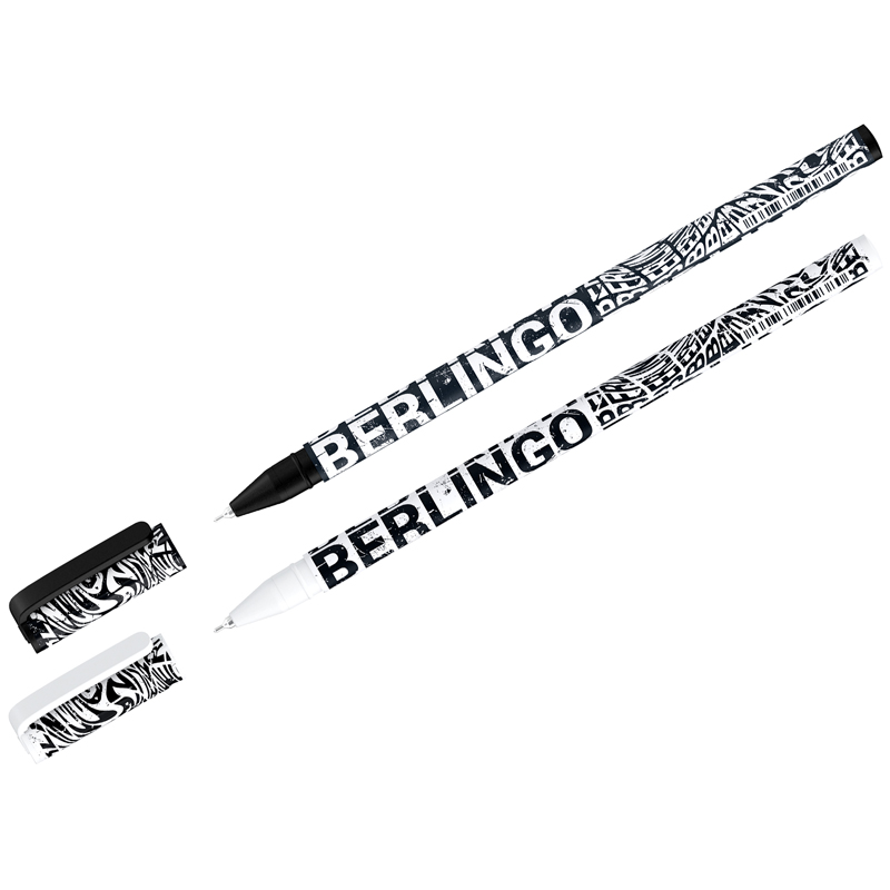 Ручка шариковая Berlingo Monochrome синяя, 0,7мм, грип, рисунок на корпусе, ассорти