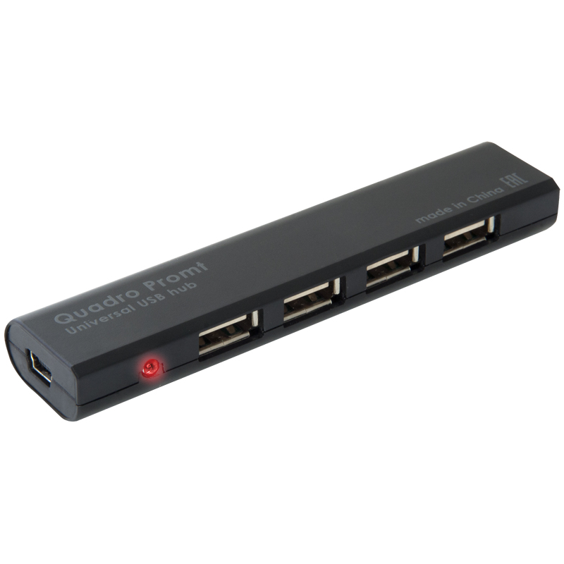 Разветвитель USB Defender Quadro Promt USB2.0-хаб, 4 порта, черный