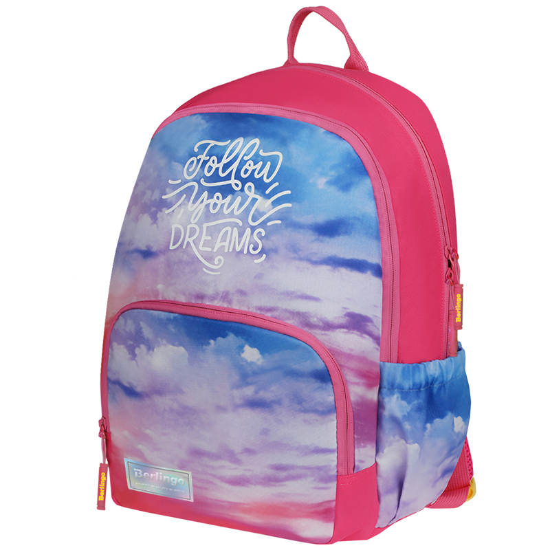 Рюкзак Berlingo Light Sky pink 39,5*28*16см, 2 отделения, 3 кармана, уплотненная спинка