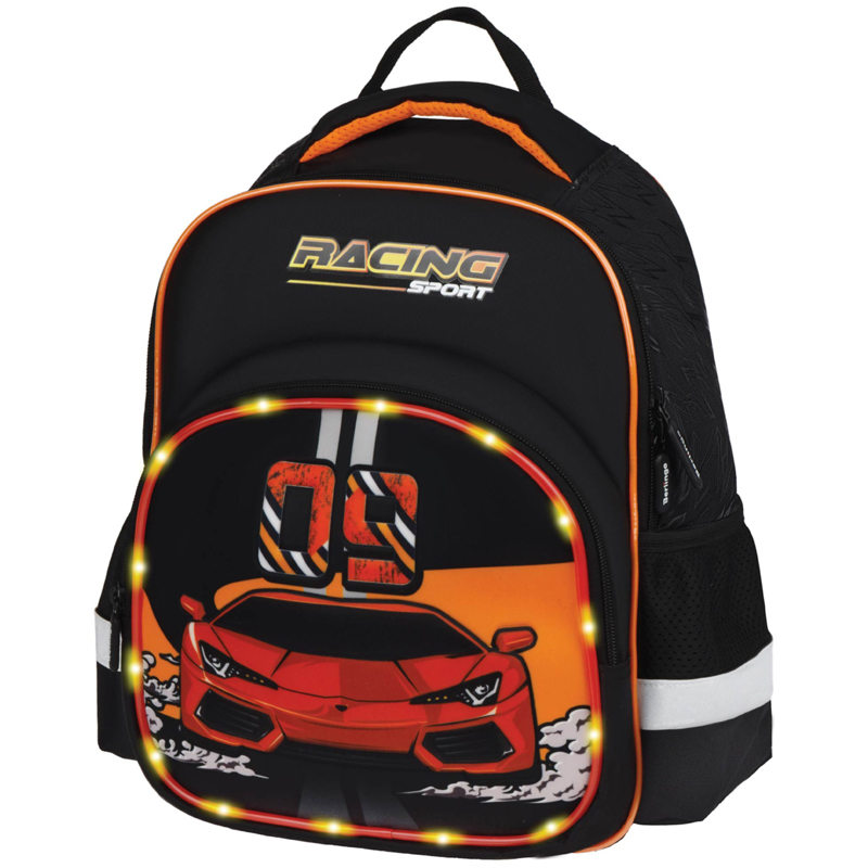 Рюкзак Berlingo Kids Racing sport 36*27*12см, 1 отделение, 2 кармана, эргономичная спинка, LED кант