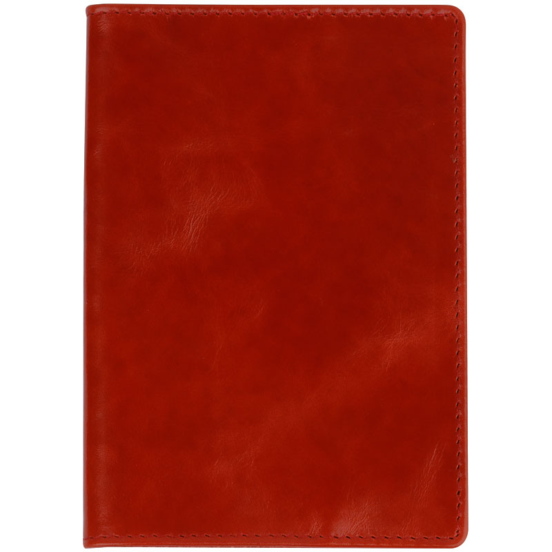 Обложка для паспорта Кожевенная мануфактура с кож. карманом, красная, нат. кожа