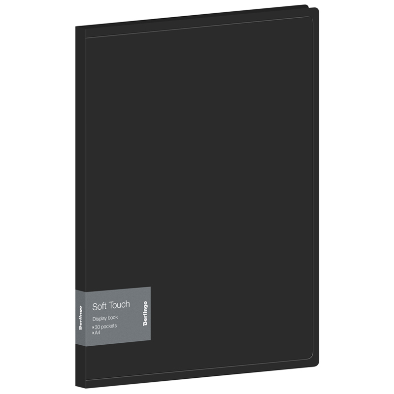 Папка с 30 вкладышами Berlingo Soft Touch, 17мм, 700мкм, черная, с внутр. карманом