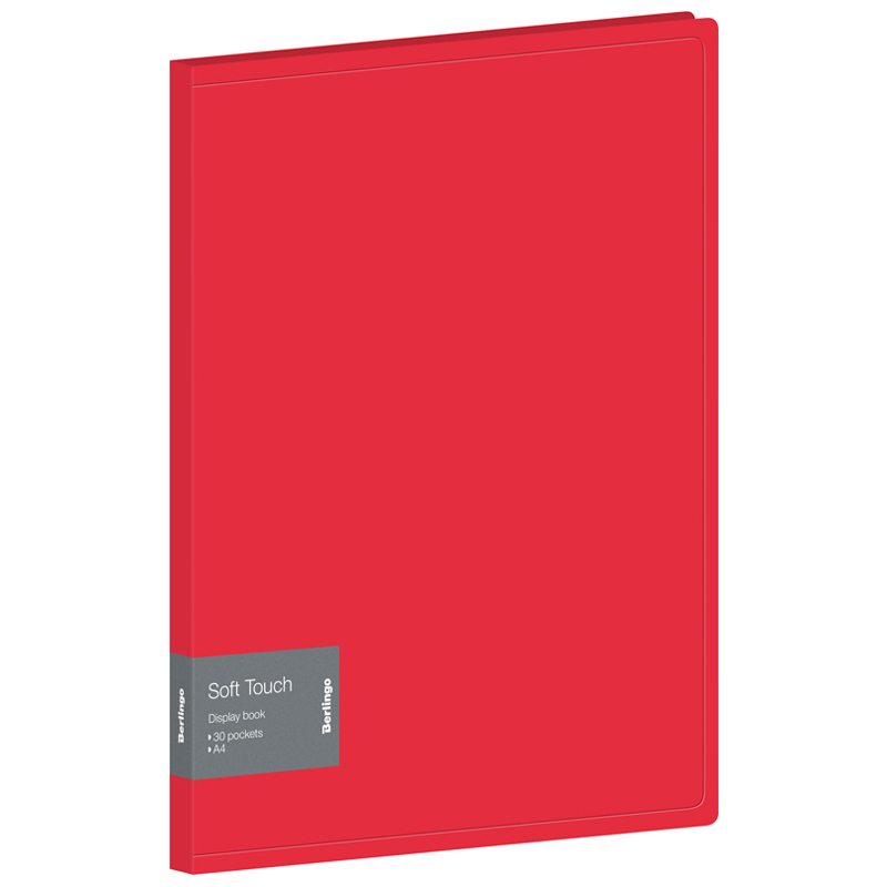 Папка с 30 вкладышами Berlingo Soft Touch, 17мм, 700мкм, красная, с внутр. карманом