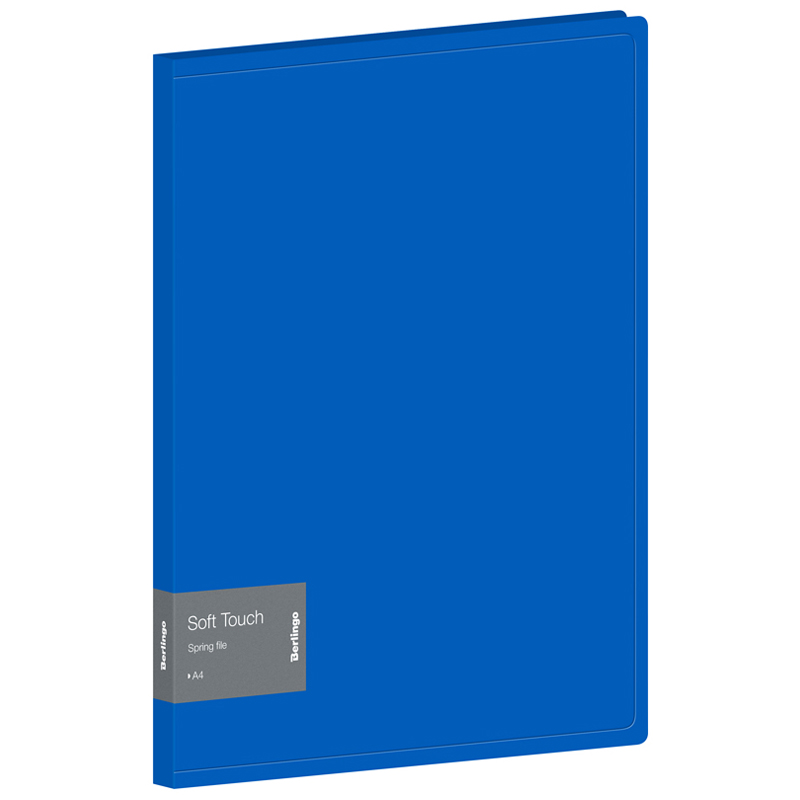Папка с пружинным скоросшивателем Berlingo Soft Touch, 17мм, 700мкм, синяя, с внутр. карманом