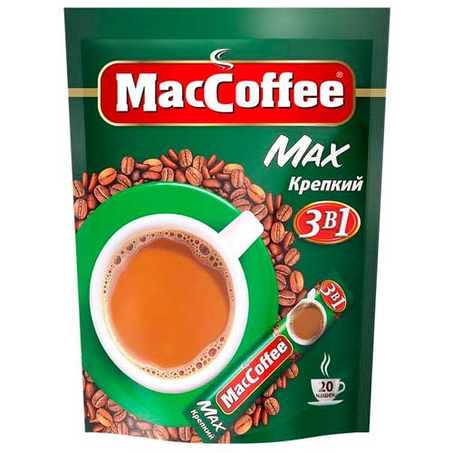 Кофе MacCoffee 3 в 1 макс strong (бокс) 20пак.по 16г.
