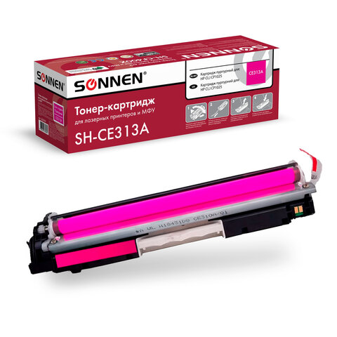 Картридж лазерный SONNEN (SH-CE313A) для HP CLJ CP1025 ВЫСШЕЕ КАЧЕСТВО, пурпурный, 1000 страниц, 363965