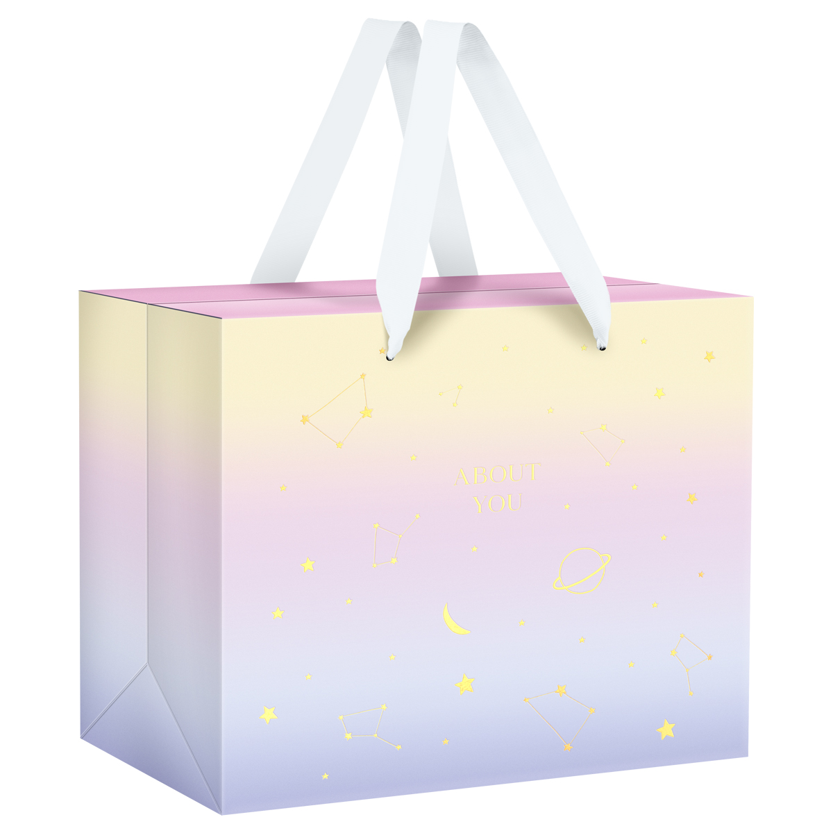 Пакет-коробка подарочный 27*20*13см MESHU "Universe", фольга, матовая ламинация