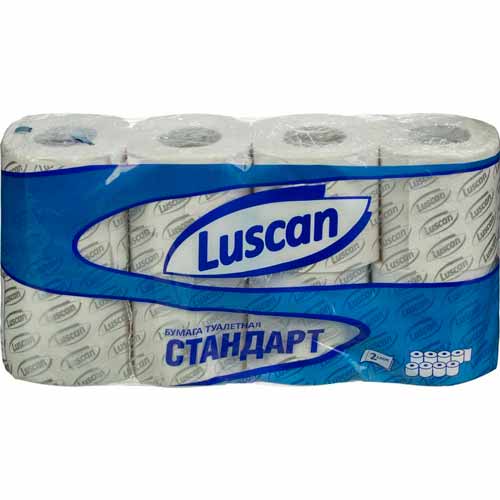Бумага туалетная Luscan Standart 2сл бел вторич втул 21,88м 175л 8рул/уп
