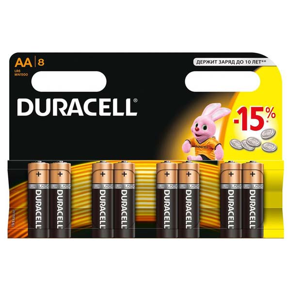 Батарейки DURACELL АА/LR6-8BL BASIC 8 шт.