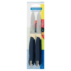 Нож для овощей Tramontina Multicolor 8см, пластмассовая ручка, в блистере, набор 2шт