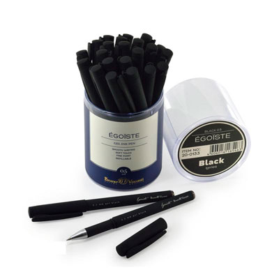 Ручка гелевая неавтоматическая Bruno Visconti Egoiste Black черная корпус soft touch (толщина линии 0.5 мм)
