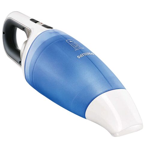 Пылесос ручной PHILIPS FC6142/01, с контейнером циклон, 56 Вт, сухая/влажная уборка, аккумулятор, синий