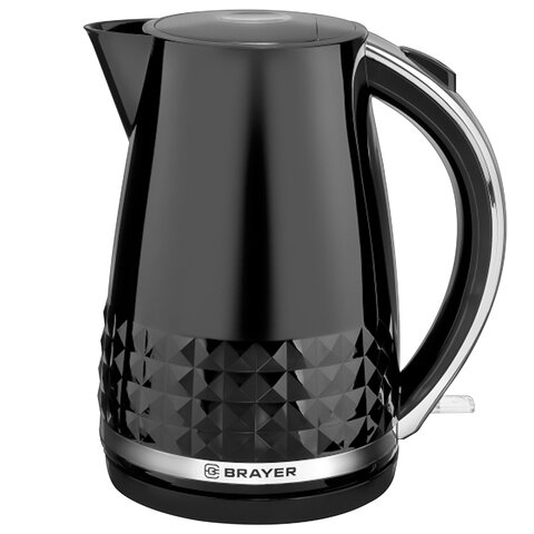 Чайник BRAYER BR1009, 1,7 л, 2200 Вт, закрытый нагревательный элемент, пластик, черный