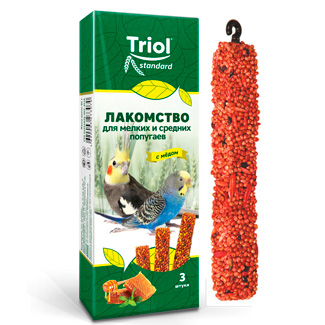 Палочки для мелких и средних попугаев с МЁДОМ Триол standart, 3шт,115г