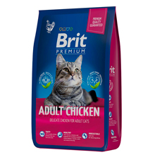 Брит Premium Cat Adult Chicken сухой корм премиум для взрослых кошек 2 кг