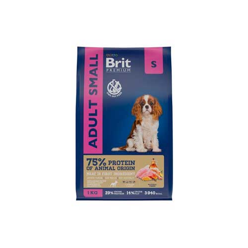 Брит Premium Dog Adult Small с курицей  для взрослых собак мелких пород (1–10 кг), 1 кг 5049899