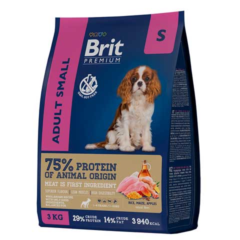 Брит Premium Dog Adult Small с курицей  для взрослых собак мелких пород (1–10 кг), 3 кг 5049905