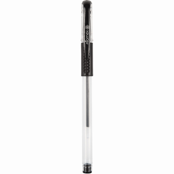 Ручка гелевая 0,5 мм Attomex, с каучуковым держателем, черная