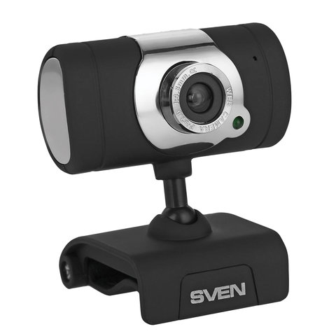 Веб-камера SVEN IC-525, 1,3 Мп, микрофон, USB 2.0, регулируемое крепление, черная, SV, SV-0602IC525