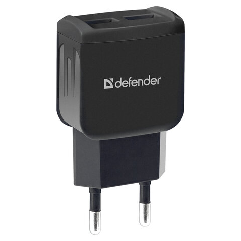 Зарядное устройство сетевое (220 В) DEFENDER UPC-21, кабель microUSB 1 м, выходной ток 2,1 А, черное, 83581