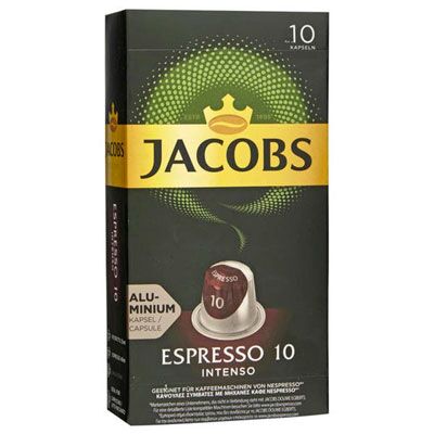 Молотый кофе в капсулах. Jacobs Espresso 10 intenso. Кофе в капсулах Espresso Jacobs 10. Jacobs кофе Espresso 10 intenso натур молотый 10капс 52г. Кофе Jacobs Espresso 10 intenso в капсулах натуральный жареный молотый 52гр.