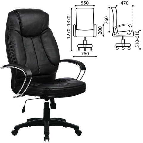 Кресло офисное МЕТТА LK-12PL, экокожа, черное